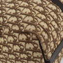 Christian Dior Trotter Canvas Boston Bag Brown Gold Auth 173220-11