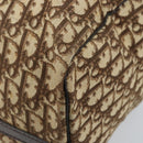 Christian Dior Trotter Canvas Boston Bag Brown Gold Auth 173220-12