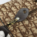 Christian Dior Trotter Canvas Boston Bag Brown Gold Auth 173220-14
