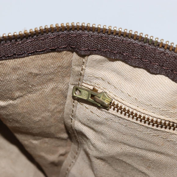 Christian Dior Trotter Canvas Boston Bag Brown Gold Auth 173220