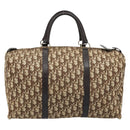 Christian Dior Trotter Canvas Boston Bag Brown Gold Auth 173220-3