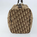 Christian Dior Trotter Canvas Boston Bag Brown Gold Auth 173220-4