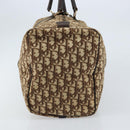 Christian Dior Trotter Canvas Boston Bag Brown Gold Auth 173220-5