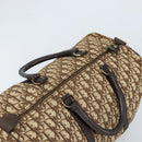 Christian Dior Trotter Canvas Boston Bag Brown Gold Auth 173220-6
