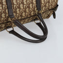 Christian Dior Trotter Canvas Boston Bag Brown Gold Auth 173220-7