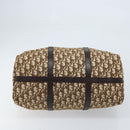 Christian Dior Trotter Canvas Boston Bag Brown Gold Auth 173220-9