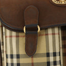 Burberrys Nova Check Shoulder Bag PVC Beige Gold Auth 173230-18