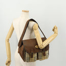 Burberrys Nova Check Shoulder Bag PVC Beige Gold Auth 173230-26