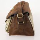 Burberrys Nova Check Shoulder Bag PVC Beige Gold Auth 173230-3