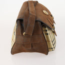 Burberrys Nova Check Shoulder Bag PVC Beige Gold Auth 173230-4