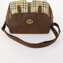 Burberrys Nova Check Shoulder Bag PVC Beige Gold Auth 173230-7