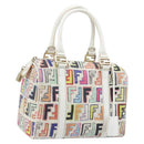 FENDI Zucca Canvas Boston Bag PVC Multicolor Gold Auth 173235V-1