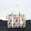 FENDI Zucca Canvas Boston Bag PVC Multicolor Gold Auth 173235V-12