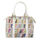 FENDI Zucca Canvas Boston Bag PVC Multicolor Gold Auth 173235V-2