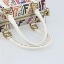 FENDI Zucca Canvas Boston Bag PVC Multicolor Gold Auth 173235V-7