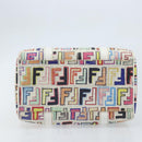 FENDI Zucca Canvas Boston Bag PVC Multicolor Gold Auth 173235V-5