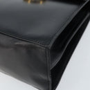 Salvatore Ferragamo Gancini Hand Bag Leather Black Gold Auth 173237-10