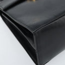 Salvatore Ferragamo Gancini Hand Bag Leather Black Gold Auth 173237-11