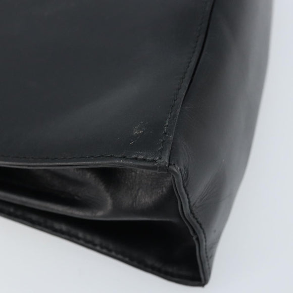 Salvatore Ferragamo Gancini Hand Bag Leather Black Gold Auth 173237