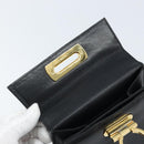 Salvatore Ferragamo Gancini Hand Bag Leather Black Gold Auth 173237-16
