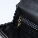 Salvatore Ferragamo Gancini Hand Bag Leather Black Gold Auth 173237-21