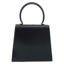 Salvatore Ferragamo Gancini Hand Bag Leather Black Gold Auth 173237-3