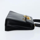 Salvatore Ferragamo Gancini Hand Bag Leather Black Gold Auth 173237-4