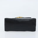 Salvatore Ferragamo Gancini Hand Bag Leather Black Gold Auth 173237-9