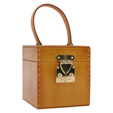 LOUIS VUITTON Monogram Vernis Bleecker Cosmetic Pouch Beige M91002 Auth 173240