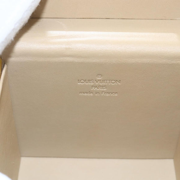 LOUIS VUITTON Monogram Vernis Bleecker Cosmetic Pouch Beige M91002 Auth 173240