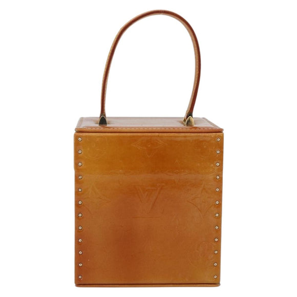 LOUIS VUITTON Monogram Vernis Bleecker Cosmetic Pouch Beige M91002 Auth 173240