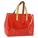 LOUIS VUITTON Monogram Vernis Reade PM Hand Bag Red Rouge M91088 LV Auth 173241-1