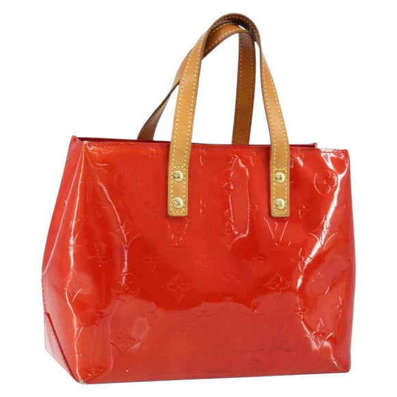 LOUIS VUITTON Monogram Vernis Reade PM Hand Bag Red Rouge M91088 LV Auth 173241