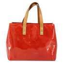 LOUIS VUITTON Monogram Vernis Reade PM Hand Bag Red Rouge M91088 LV Auth 173241-13