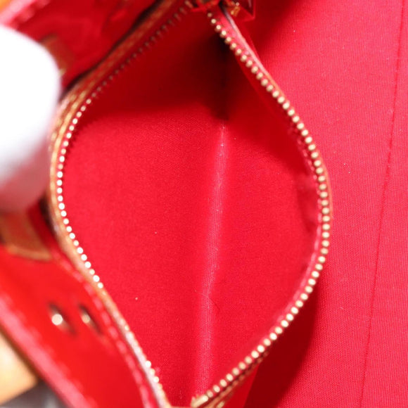 LOUIS VUITTON Monogram Vernis Reade PM Hand Bag Red Rouge M91088 LV Auth 173241