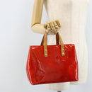 LOUIS VUITTON Monogram Vernis Reade PM Hand Bag Red Rouge M91088 LV Auth 173241-24
