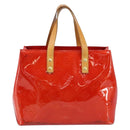 LOUIS VUITTON Monogram Vernis Reade PM Hand Bag Red Rouge M91088 LV Auth 173241-2