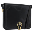 BALLY Shoulder Bag Leather Black Gold Auth 173248A-1