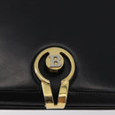 BALLY Shoulder Bag Leather Black Gold Auth 173248A-19