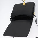 BALLY Shoulder Bag Leather Black Gold Auth 173248A-10