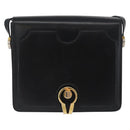 BALLY Shoulder Bag Leather Black Gold Auth 173248A-13