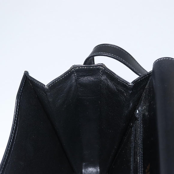 BALLY Shoulder Bag Leather Black Gold Auth 173248A