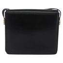 BALLY Shoulder Bag Leather Black Gold Auth 173248A-2