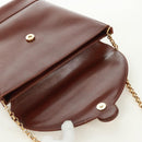 TIFFANY&Co. Schultertasche mit Kette Leder Braun Gold Auth 173250V-19