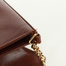 TIFFANY&Co. Schultertasche mit Kette Leder Braun Gold Auth 173250V-10