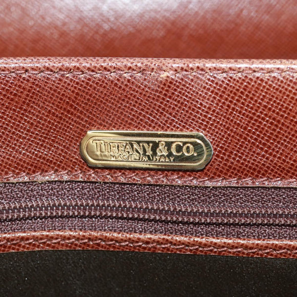 TIFFANY&Co. Schultertasche mit Kette Leder Braun Gold Auth 173250V