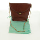 TIFFANY&Co. Schultertasche mit Kette Leder Braun Gold Auth 173250V-12