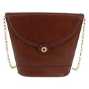 TIFFANY&Co. Schultertasche mit Kette Leder Braun Gold Auth 173250V-13