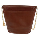 TIFFANY&Co. Schultertasche mit Kette Leder Braun Gold Auth 173250V-2