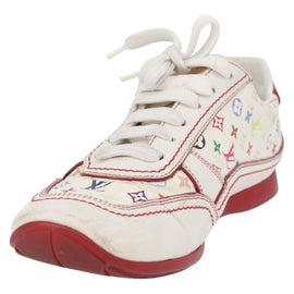 LOUIS VUITTON Monogram Multicolor Sneakers 36 1/2 White LV Auth 173253 - 0